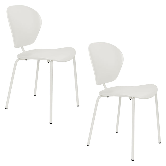Zuiver The Ocean Chair Eetkamerstoelen  Coconut Milk - Set van 2 - Wit