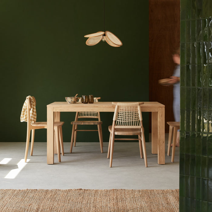 Tikamoon - Rechthoekige tafel in massief eiken voor 4-6 personen