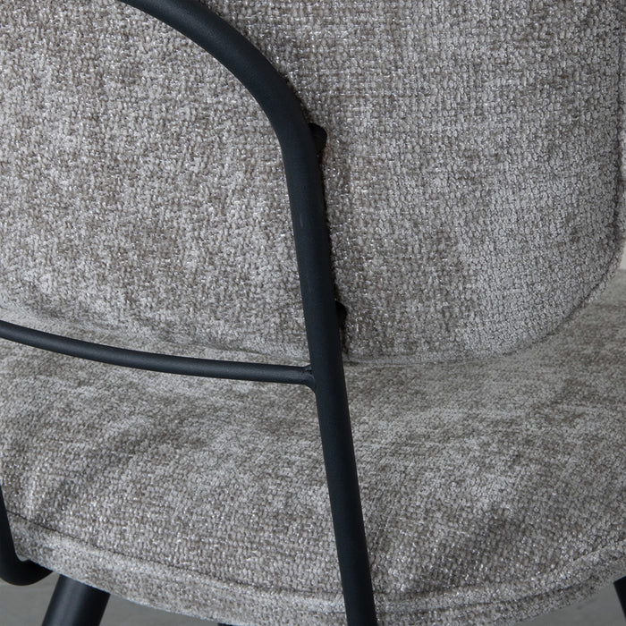 LABEL51 - Eetkamerstoel Liva - Stone Elite - Zwart Metaal