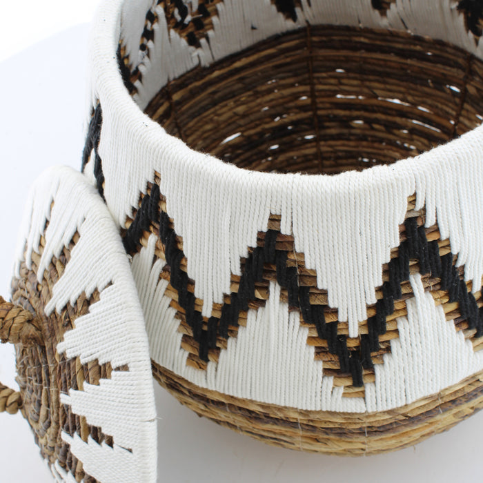 Van der Leeden Abaca Opbergmand met Deksel - H 43 x Ø 55 cm