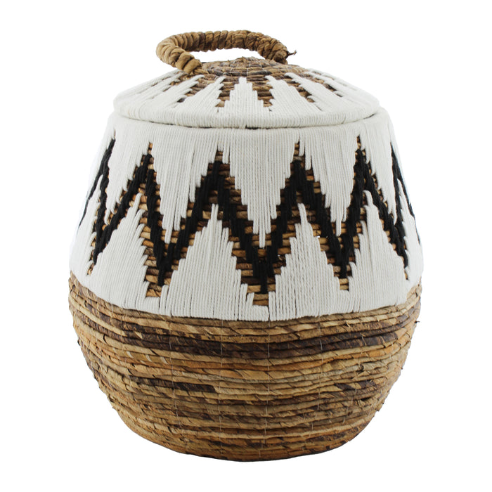 Van der Leeden Abaca Opbergmand met Deksel - H 38 x Ø 41 cm