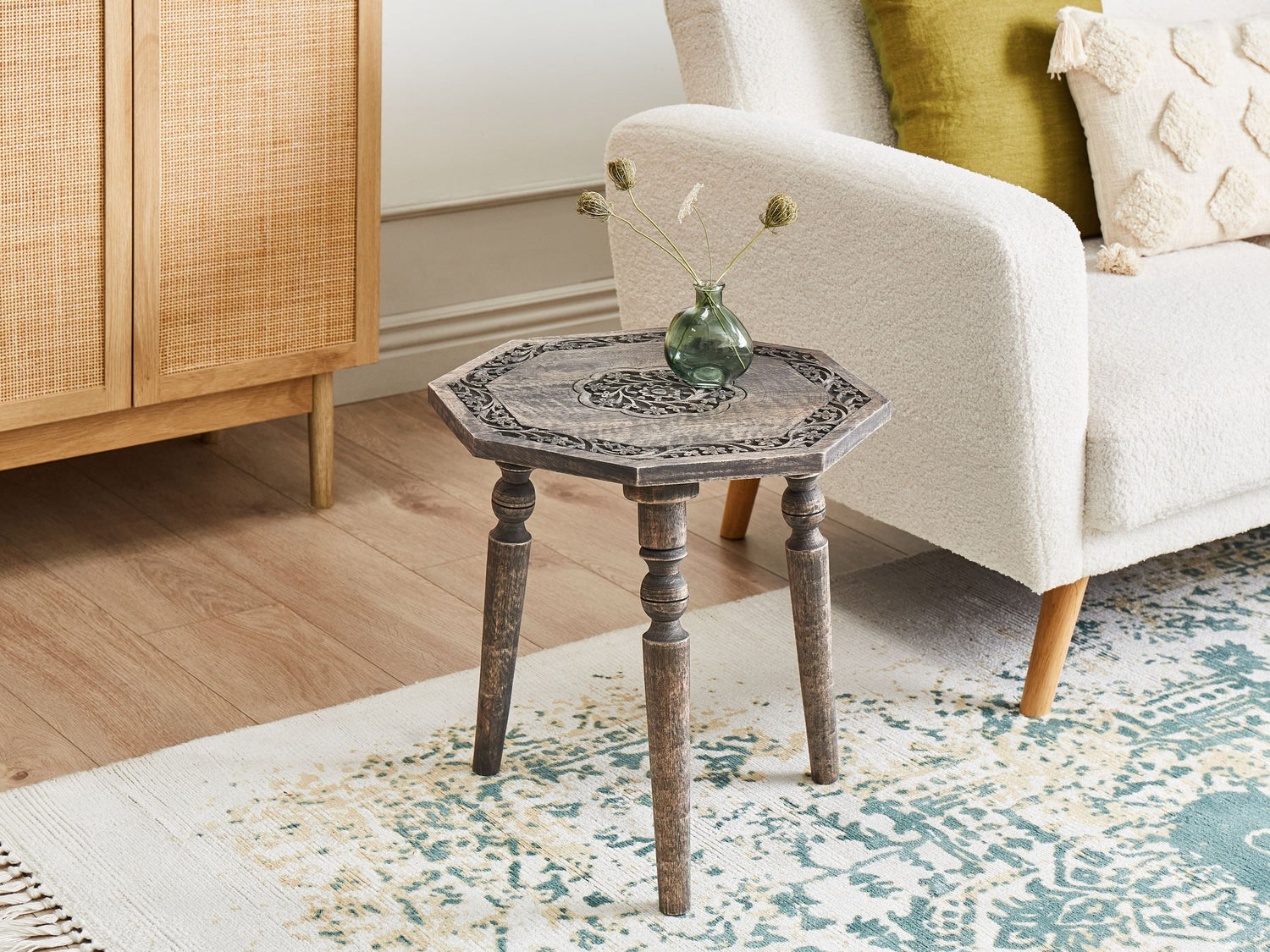 Beliani - WANDILO - Bijzettafel - Donkerbruin - 48 x 48 cm - Mangohout