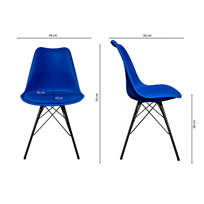 Kick kuipstoel Metal Luuk - Donkerblauw