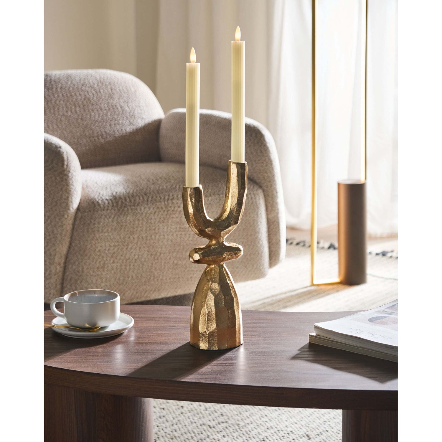 Beliani - KRADENIK - Kandelaar - Goud - 33 cm - Aluminium