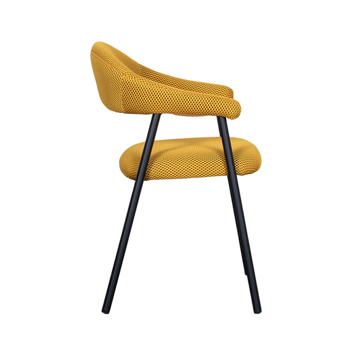 LABEL51 - Eetkamerstoel Amaze - Oker Breathe - Zwart Metaal