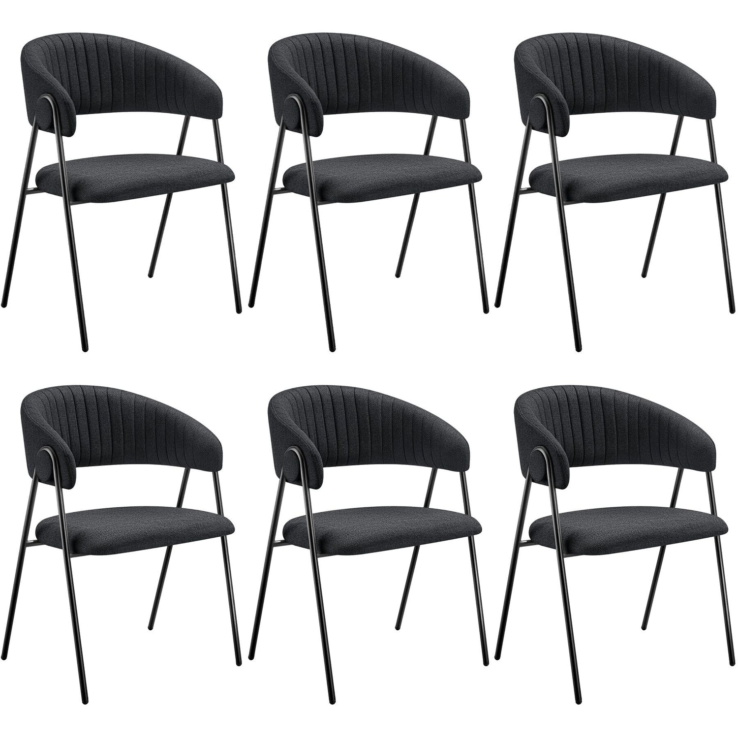 tectake® Eetkamerstoel Bedano, gestoffeerd, geweven stof, 150 kg