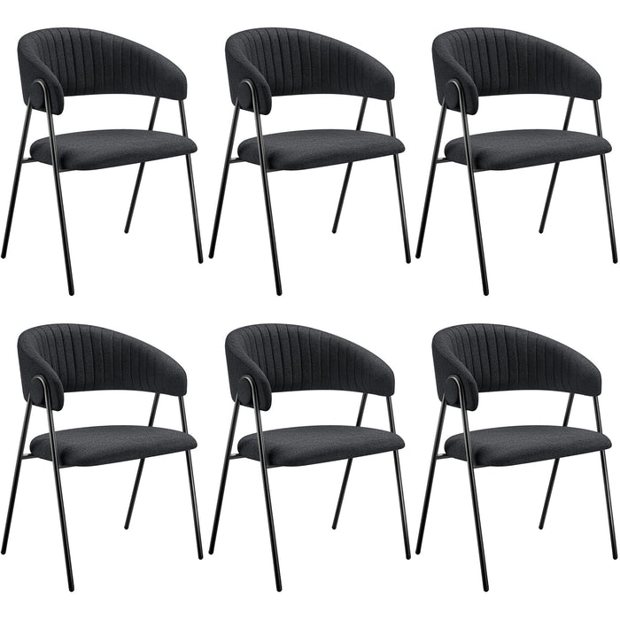 tectake® Eetkamerstoel Bedano, gestoffeerd, geweven stof, 150 kg