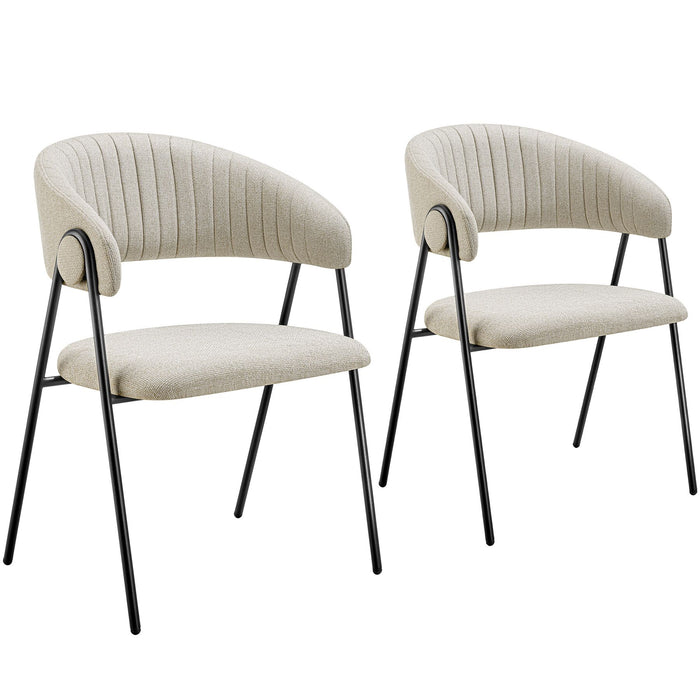 tectake® Eetkamerstoel Bedano, gestoffeerd, geweven stof, 150 kg