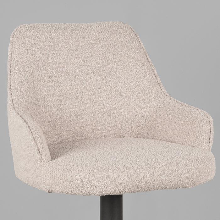 LABEL51 - Barkruk Fender - Naturel Boucle - Zwart Metaal