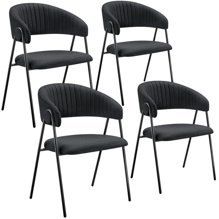 tectake® Eetkamerstoel Bedano, gestoffeerd, geweven stof, 150 kg