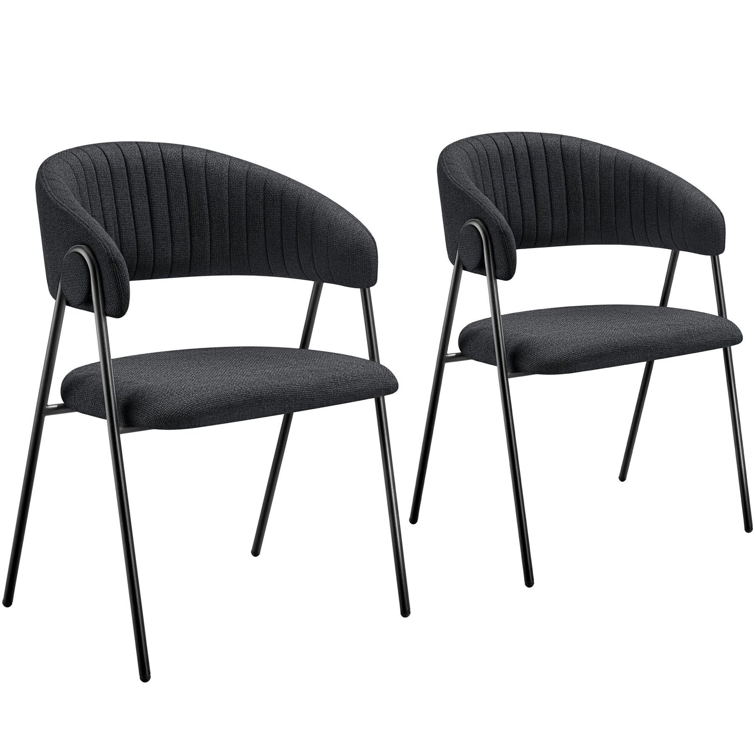 tectake® Eetkamerstoel Bedano, gestoffeerd, geweven stof, 150 kg