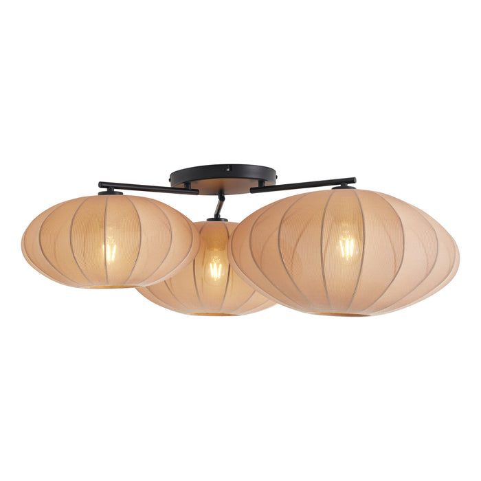 QAZQA Japandi plafondlamp bruin 3-lichts - Multi Bida