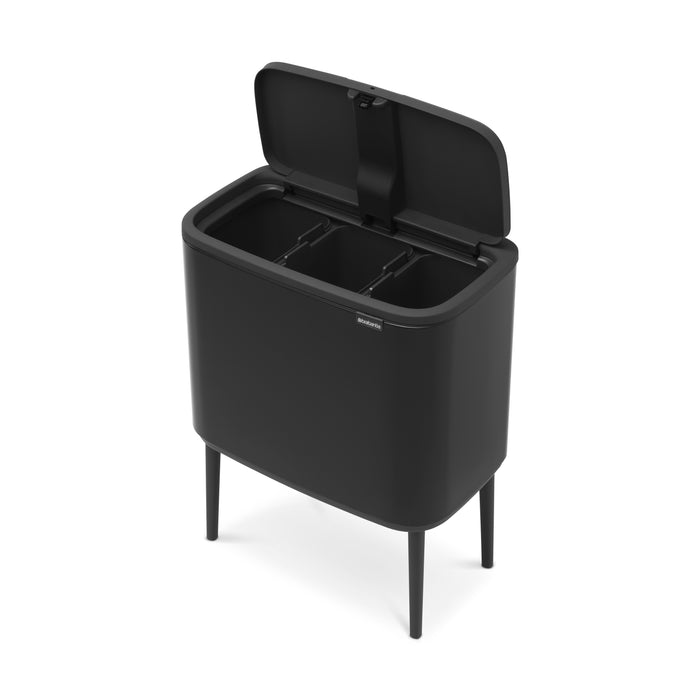 Brabantia Bo Touch Bin Afvalemmer 3 x 11 L  - Zwart