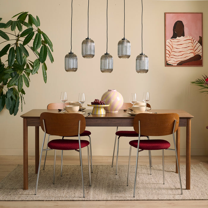 by fonQ Ribba Hanglamp - 5 Lichts - Smokey Glas