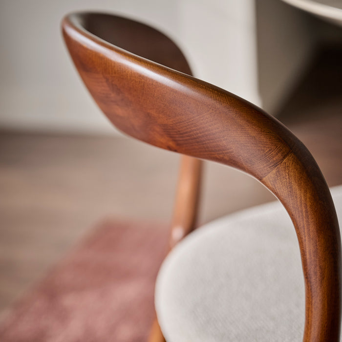 by fonQ Solea Eetkamerstoel - Créme / Walnoot