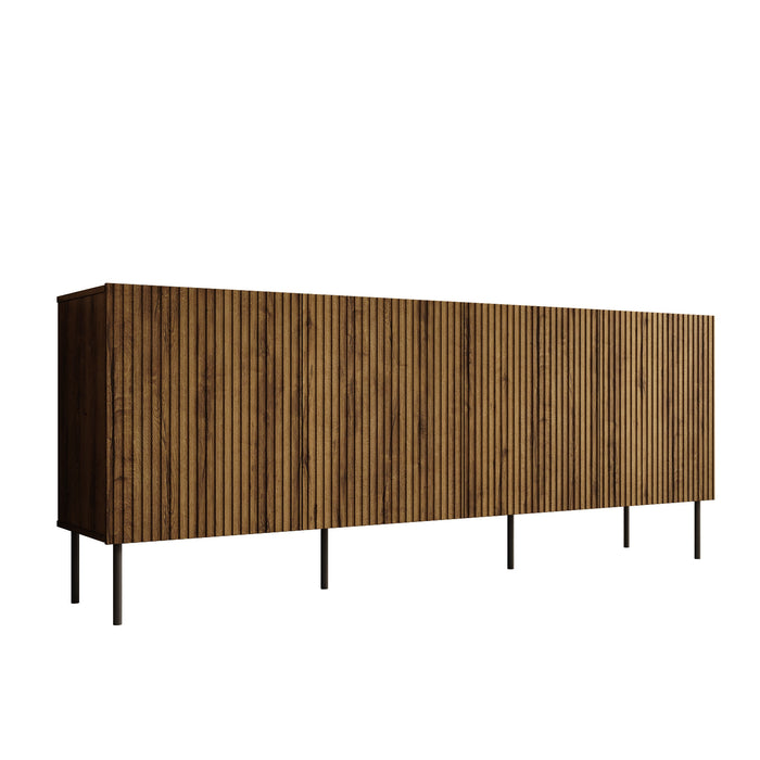 Meubella - Dressoir Tartagal - Donkerbruin eiken - 200 cm