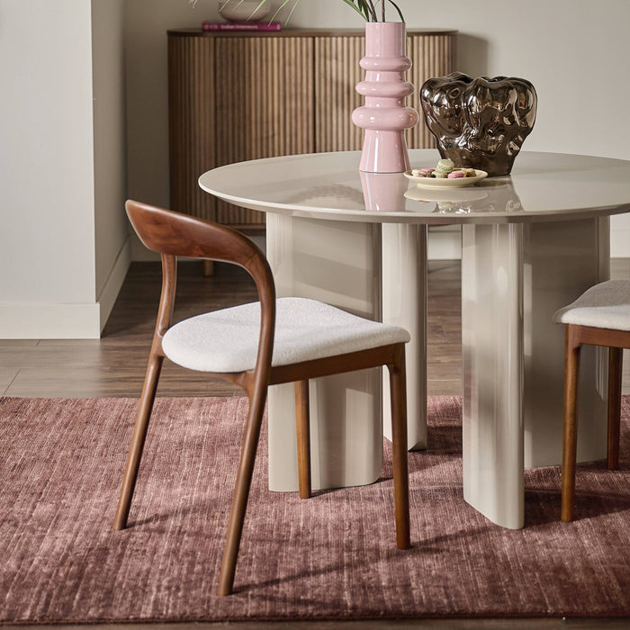 by fonQ Solea Eetkamerstoel - Créme / Walnoot