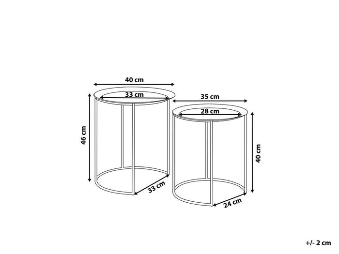Beliani - TWINS - Bijzettafel set van 2 - Zwart - Metaal