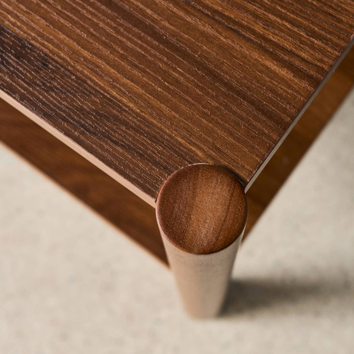 sweeek - Rechthoekige salontafel dubbel tafelblad houteffect