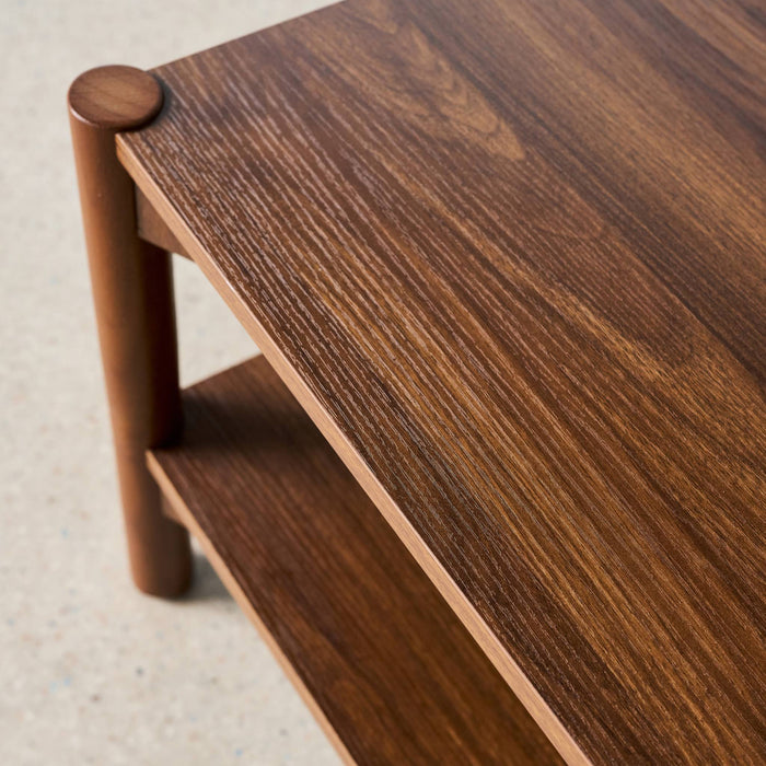 sweeek - Rechthoekige salontafel dubbel tafelblad houteffect