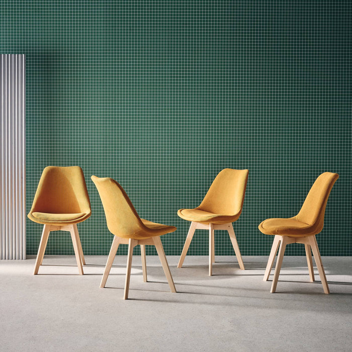 sweeek - Corduroy Scandinavische stoelen met beukenhouten poten (set