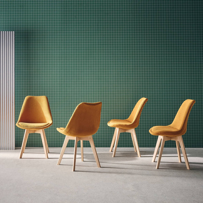 sweeek - Corduroy Scandinavische stoelen met beukenhouten poten (set