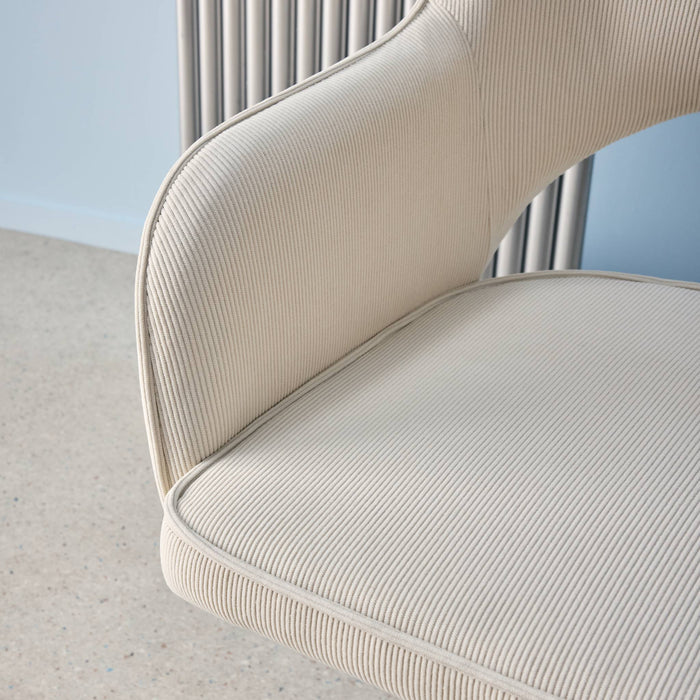 sweeek - Bureaustoel op wielen in corduroy met chroom onderstel