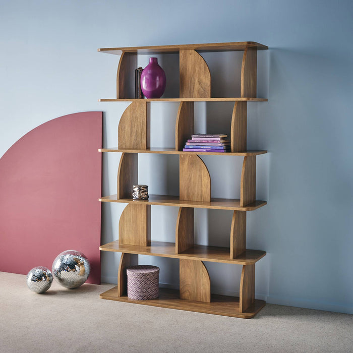 sweeek - Boekenkast open vakken houteffect 5 niveaus