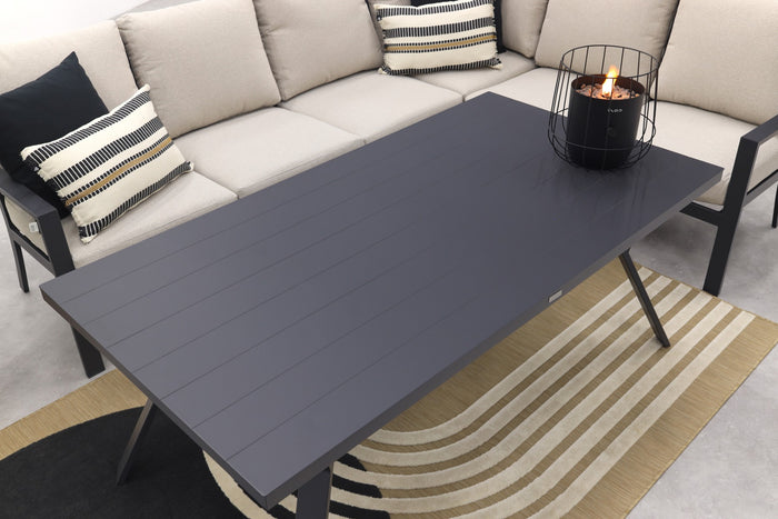 Sergio lounge-diningset - 3-delig - rechts -carbon black-desert sand