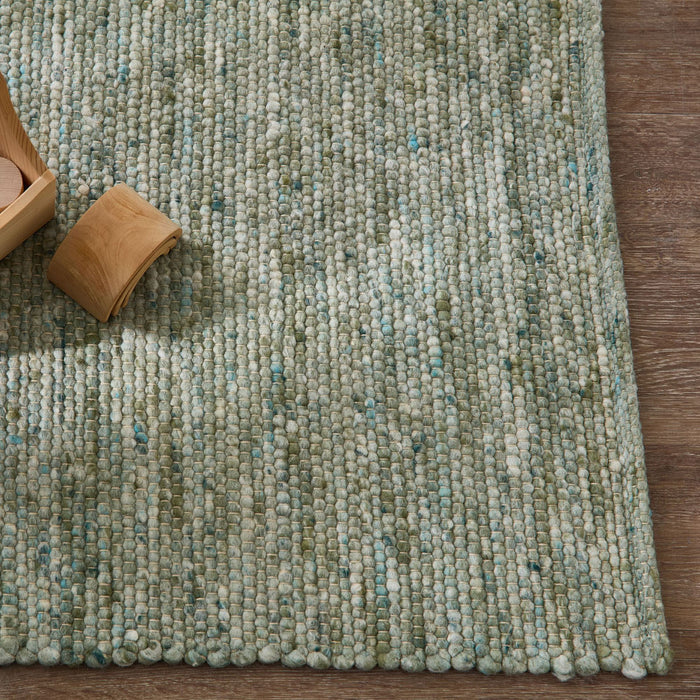 Theko Handgeweven wollen tapijt Alpen 140x200 cm - Groen