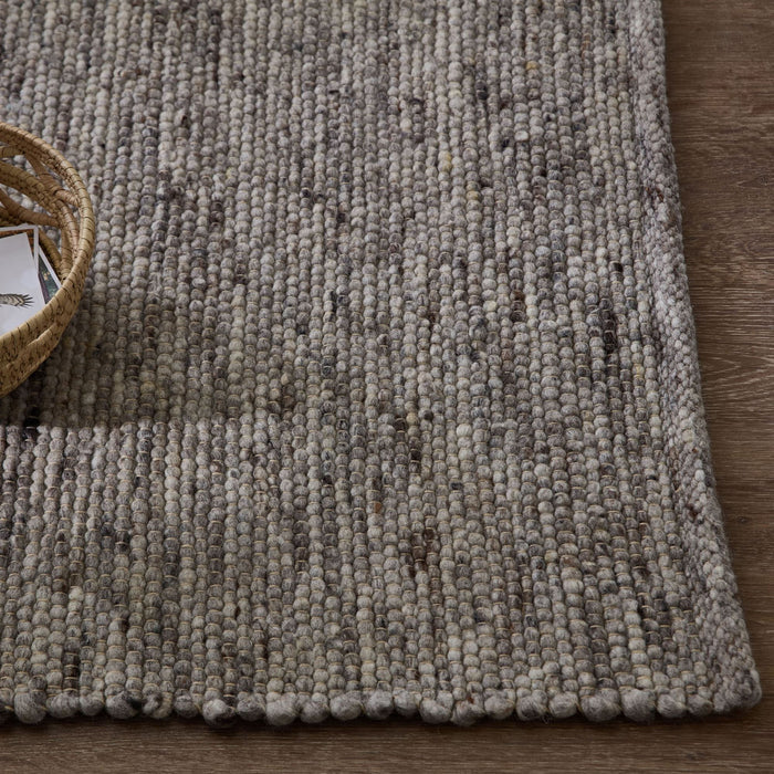 Theko Handgeweven wollen tapijt Alpen 190x290 cm - Natuurgrijs