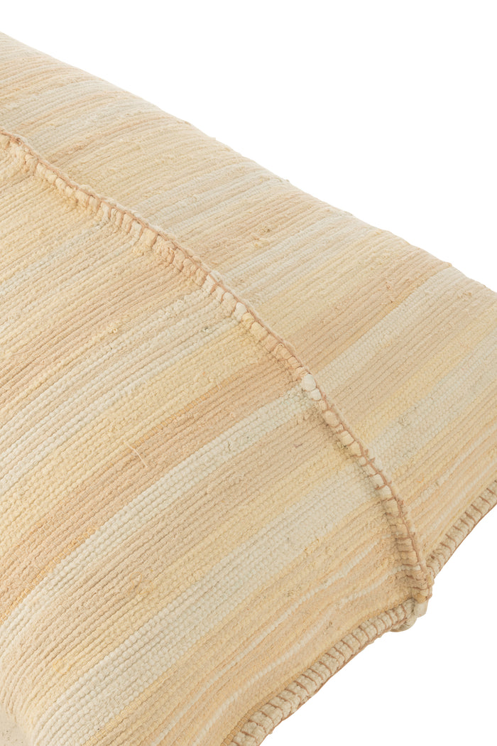 J-Line Zitzak Breeze Strepen Gerecycleerd Katoen Creme|Zalm