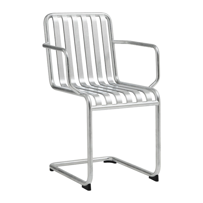 HAY Palissade Cantilever Stoel met Armleuning - Gegalvaniseerd Staal