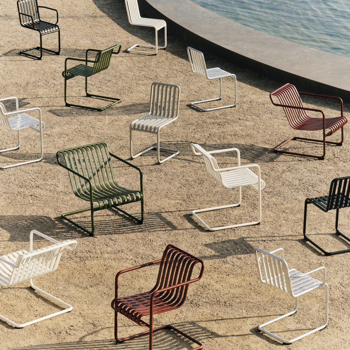 HAY Palissade Cantilever Stoel met Armleuning - Crème Wit