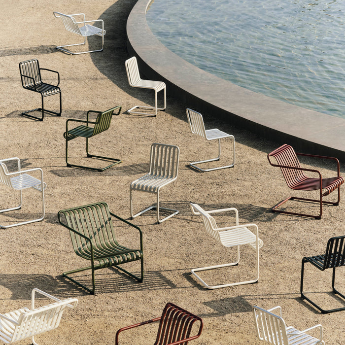 HAY Palissade Cantilever Stoel met Armleuning - Gegalvaniseerd Staal