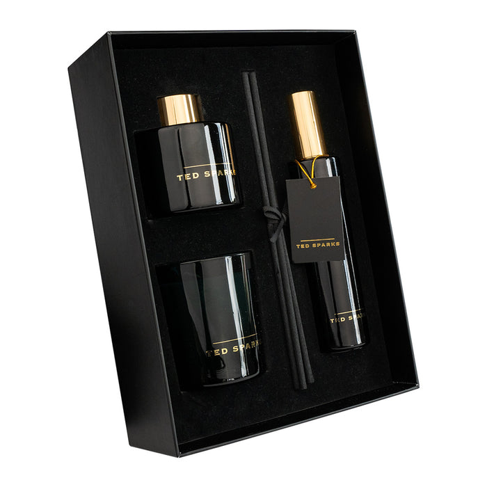 Ted Sparks Kaars, Geurstokjes & Roomspray Gift Set XL - Fresh Linen