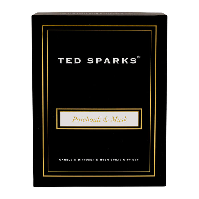 Ted Sparks Kaars, Geurstokjes & Roomspray Gift Set XL - Fresh Linen