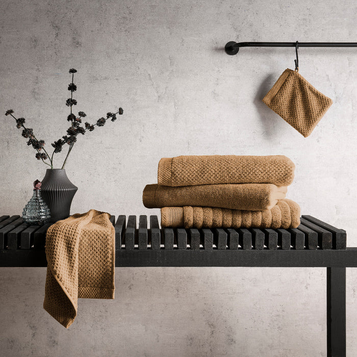 Heckett Lane Premium Handdoek 50x100cm Set van 2 - cognac brown