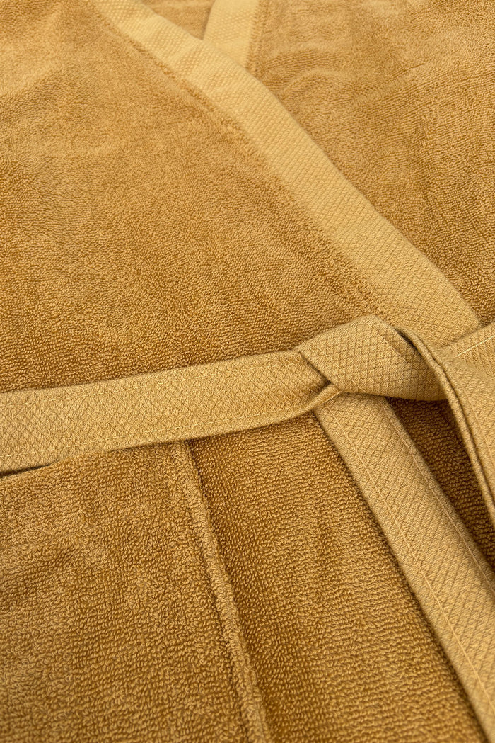 Heckett Lane Premium Badjas Katoen - ochre yellow - S