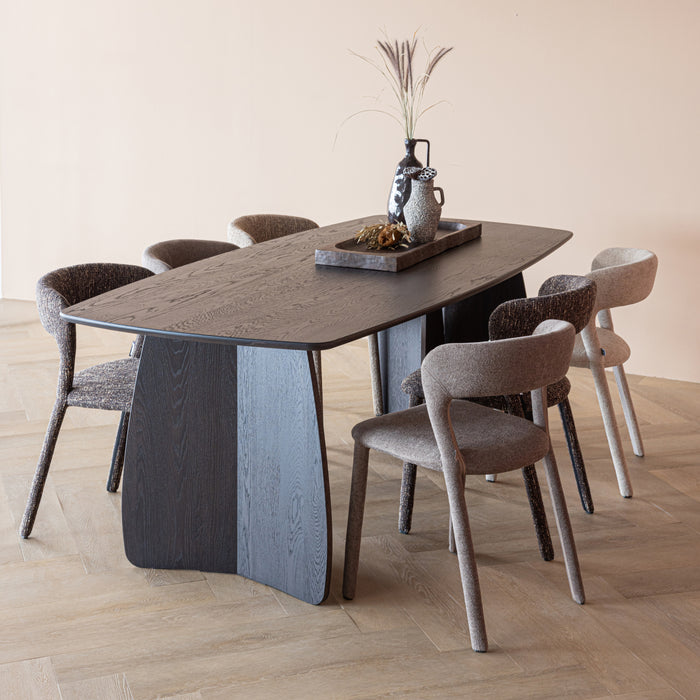 by fonQ Oakline Curve Eettafel B 220 cm - Mystic Brown