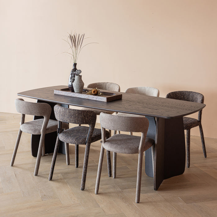 by fonQ Oakline Curve Eettafel B 220 cm - Mystic Brown