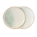 HKliving 70's Ceramics Bord Ø 22 cm - Set van 2 - Mist