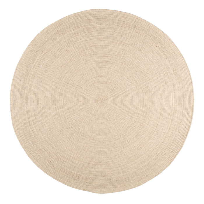 by fonQ Dots Wollen Vloerkleed Ø 240 cm  - Beige