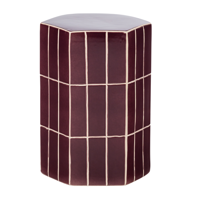 WOOOD Plu Decoratieve Bijzettafel - Keramiek - Paars - 42x30x26