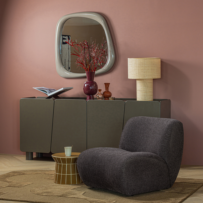 WOOOD Plu Decoratieve Bijzettafel - Keramiek - Honinggeel - 30x38x38