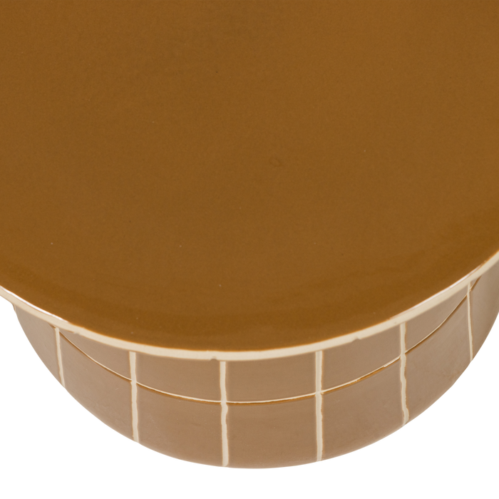 WOOOD Plu Decoratieve Bijzettafel - Keramiek - Honinggeel - 30x38x38