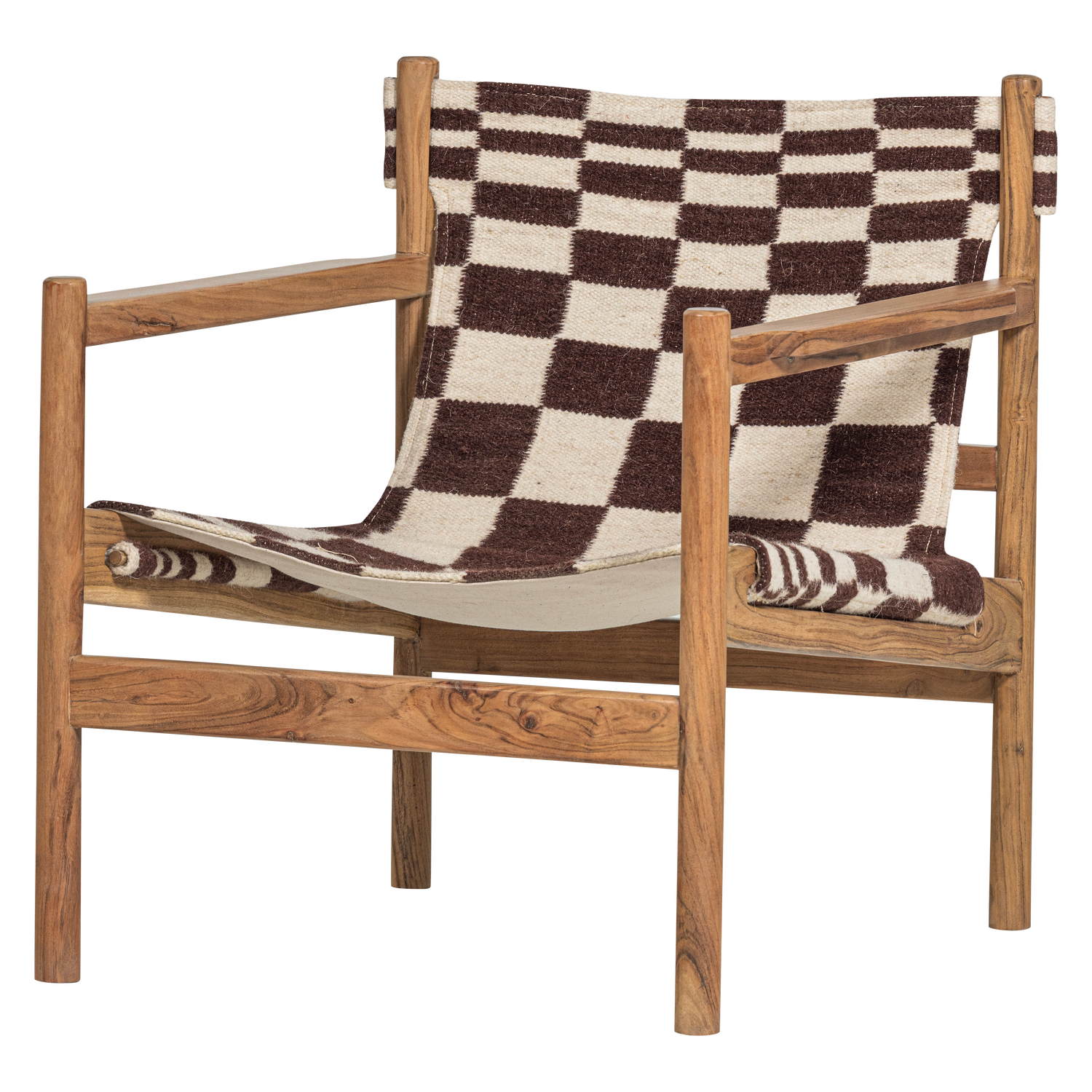 WOOOD Zano Fauteuil Met Houten Frame - Hout - Naturel|Bruin - 76x73x67