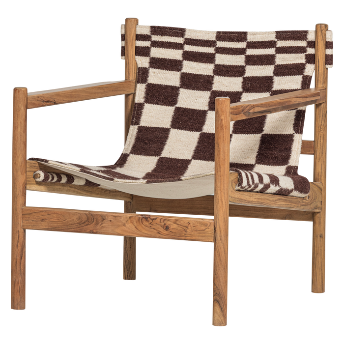 WOOOD Zano Fauteuil Met Houten Frame - Hout - Naturel|Bruin - 76x73x67