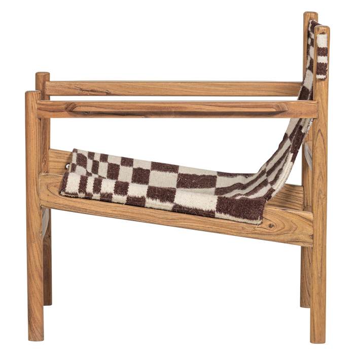 WOOOD Zano Fauteuil Met Houten Frame - Hout - Naturel|Bruin - 76x73x67