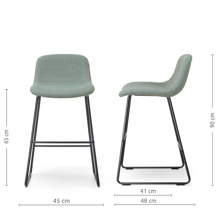 Nolon Nino-Mats Barkruk Saliegroen - Zwart Onderstel - 65 Cm